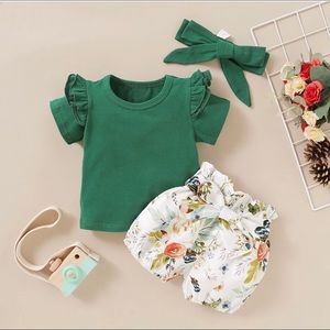 3 piece babygirl set w/headband (0-18mths)